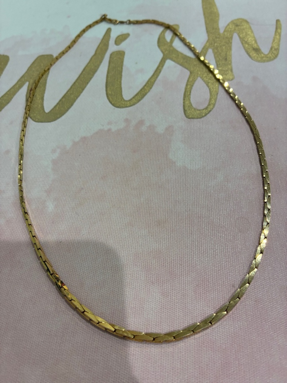 Gold Herringbone Chain Necklace - Women Jewelry